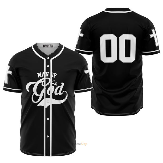 Custom Number Man Of God Jesus - Personalized Baseball Jersey
