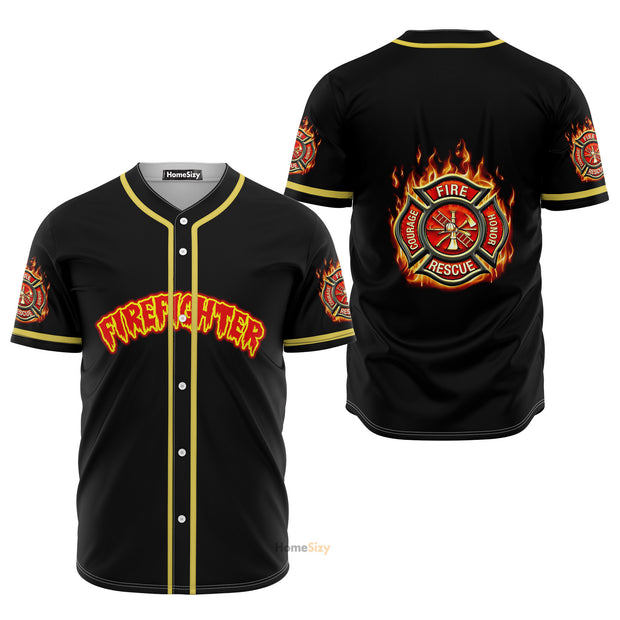 Custom Name Firefighter Love - Personalized Baseball Jersey