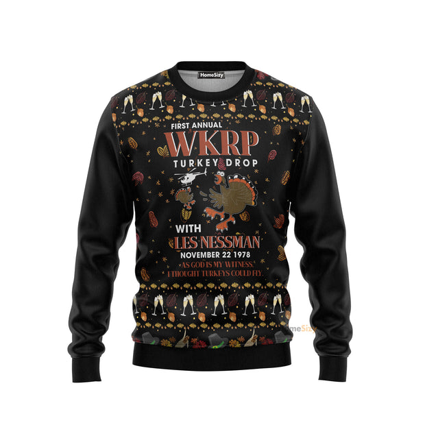 3D Party Turkey Thanksgiving Ugly Sweater QT210179Hf