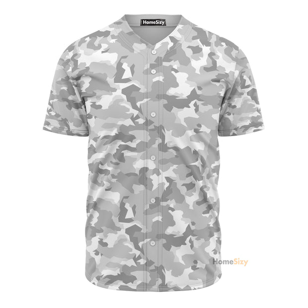 White Snow Camouflage - Baseball Jersey