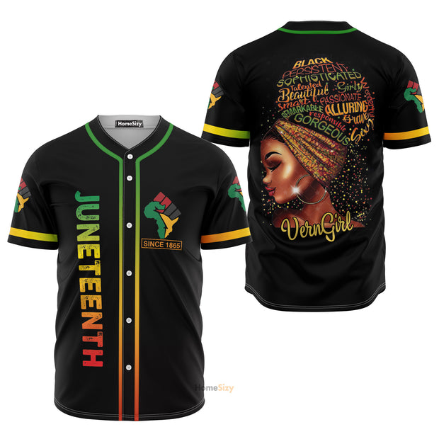 Custom Name Juneteenth Since 1865 - Personalized Baseball Jersey