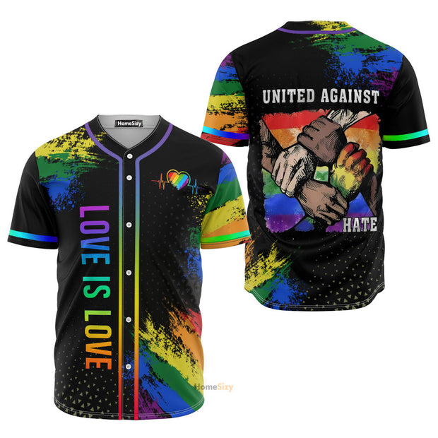 Lgbt Love Is Love Heart Beats - Baseball Jersey