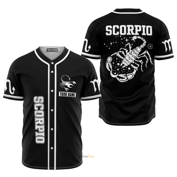 Custom Name Scorpio Mysterious Zodiac - Personalized Baseball Jersey