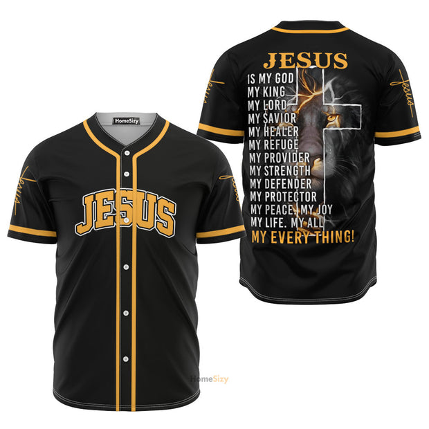 Jesus Is My God, My Life, My Everything - Baseball Jersey