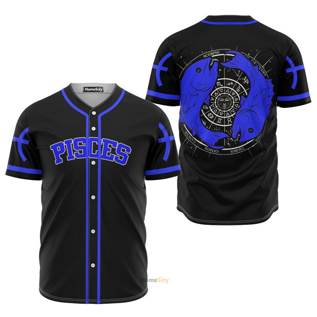 Stunning Pisces Zodiac Star Chart Z02 - Baseball Jersey