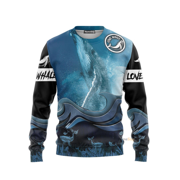 3D Loving Whale Watching Custom Sweatshirt QT306161Hg