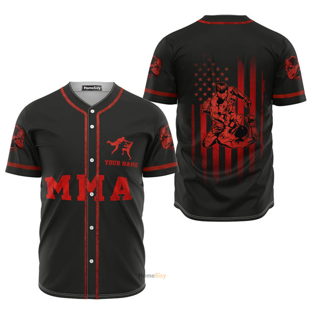 Custom Name MMA Mixed Martial Arts - Personalized Baseball Jersey