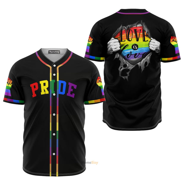 LGBT Pride Love Is Love - Baseball Jersey