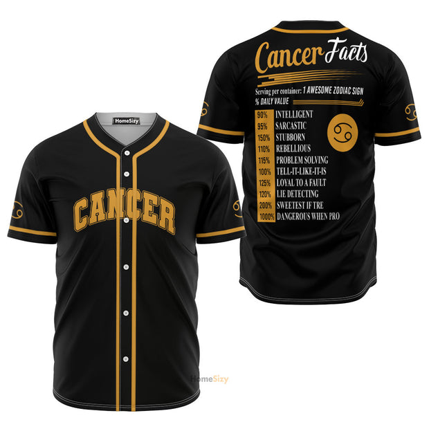 Cancer Awesome Zodiac Facts Z09 - Baseball Jersey