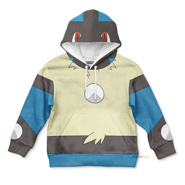 3D PoMo Lucario Custom Cosplay Costume Kid Hoodie QT205079