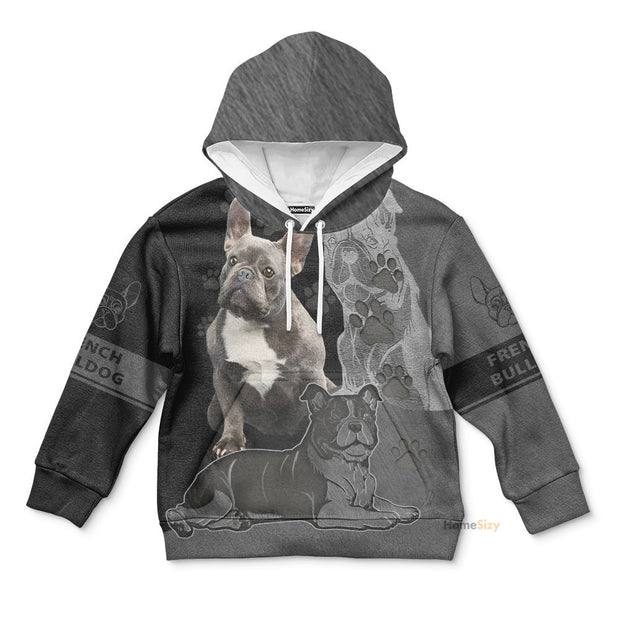 3D French Bulldog Lovers Custom Kid Hoodie QT305499Hf