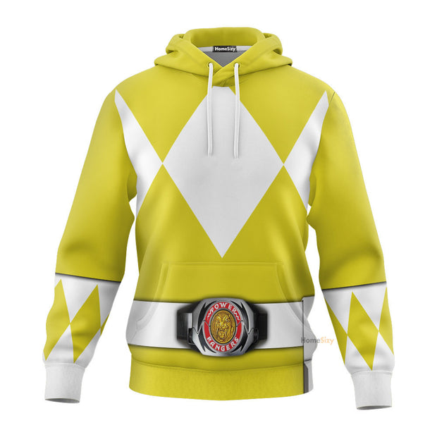 Yellow Mighty Morphin Power Rangers V2 - Cosplay Costume 3D Hoodie QT212275