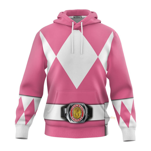 Pink Mighty Morphin Power Rangers V2 - Cosplay Costume 3D Hoodie QT207452