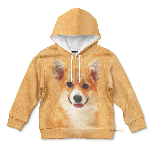 3D Corgi Custom Kid Hoodie QT205322Tf
