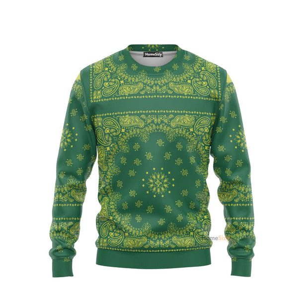 3D Snoop Green Bandana Custom Sweatshirt QT307224