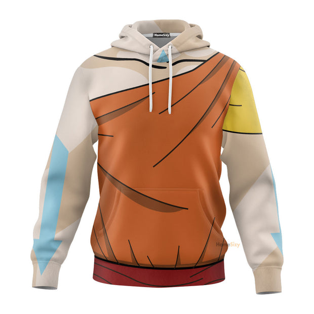 3D The Last Airbender Aang Outfit TZip Hoodies Tshirt SweatShirt Hoodie QT308931