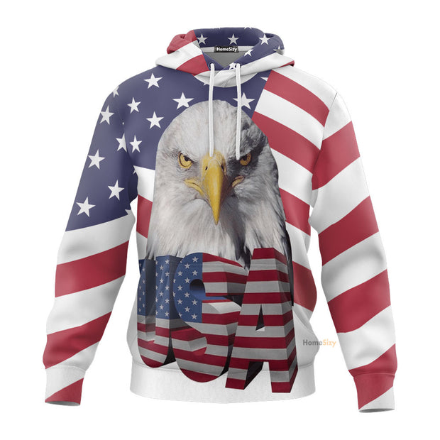 3D Eagle USA Flag QT301166Hg Custom Tshirt Hoodie