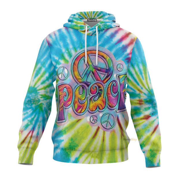 QT205033Hg 3D Peace Sign Colour Custom Hoodie
