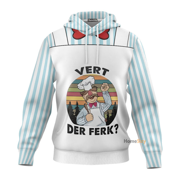 3D Swedish Chef Custom Cosplay Tshirt Hoodie QT210128Tf