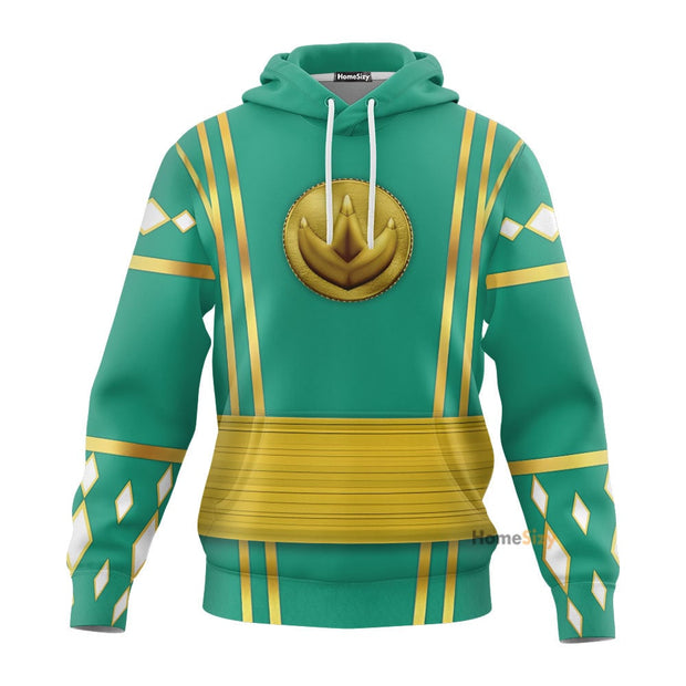 Green Ninja Mighty Morphin Power Rangers - Cosplay Costume 3D Hoodie QT209435