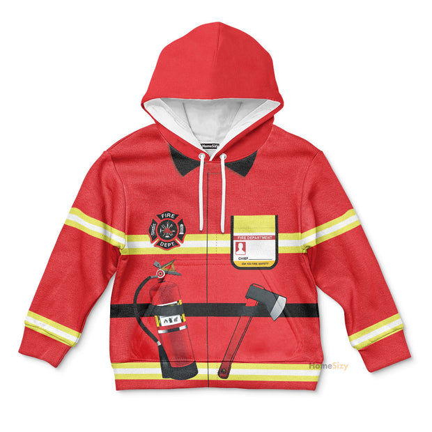 3D Firefighter - Cosplay Costume Kid Hoodie QT308992