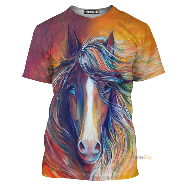 Trippy Horse Colorful Paiting - 3D Tshirt