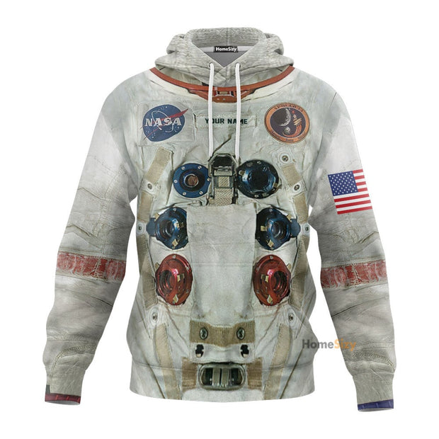 Personalized Custom Name 3D Shepard A7 LB Apollo 14 Pressure Suit Space Suit Tshirt Hoodie QT211145Hf