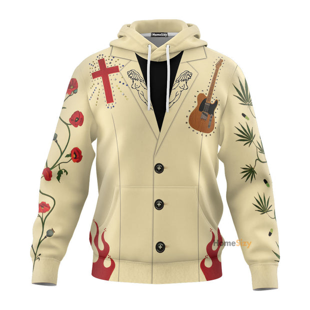 Custom Cosplay Costume Gram Parsons Nudie Suit Zip Hoodie Tshirt Sweatshirt QT205121Hf