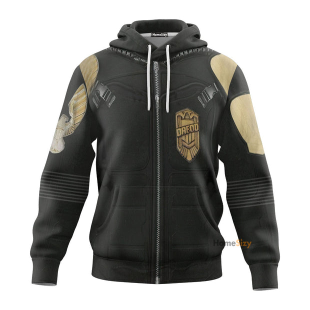 Dredd Custom Cosplay Costume Hoodie 3D (Zip Printed) QT210360Hf