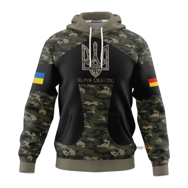 Germany Stand With Ukraine Slava Ukraini Camo Hoodie German Support Ukraine Hoodie QT208036Hf
