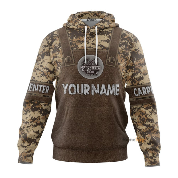 Custom Name Carpenter Camo - Personalized 3D Hoodie QT309147