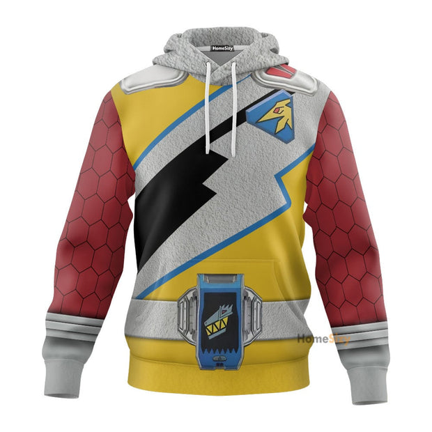 3D Dino Charge Power Rangers Gold Ranger Custom Cosplay Costume Hoodie QT210114Hf