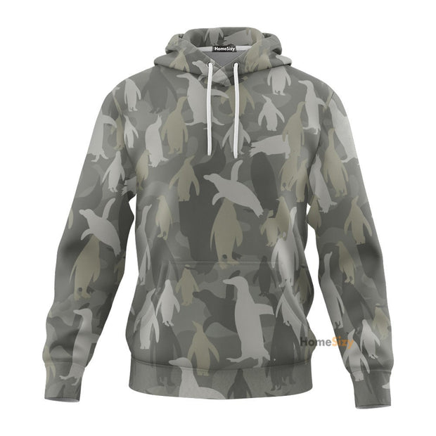 3D Penguins Camo Custom Tshirt Hoodie QT301139Tf