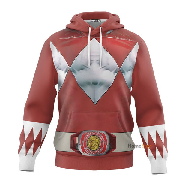 Red Mighty Morphin Power Rangers V6 - Cosplay Costume 3D Hoodie QT210785
