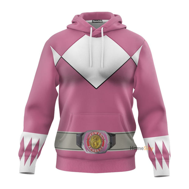 Pink Mighty Morphin Pink Power Rangers V6 - Cosplay Costume 3D Hoodie QT303027