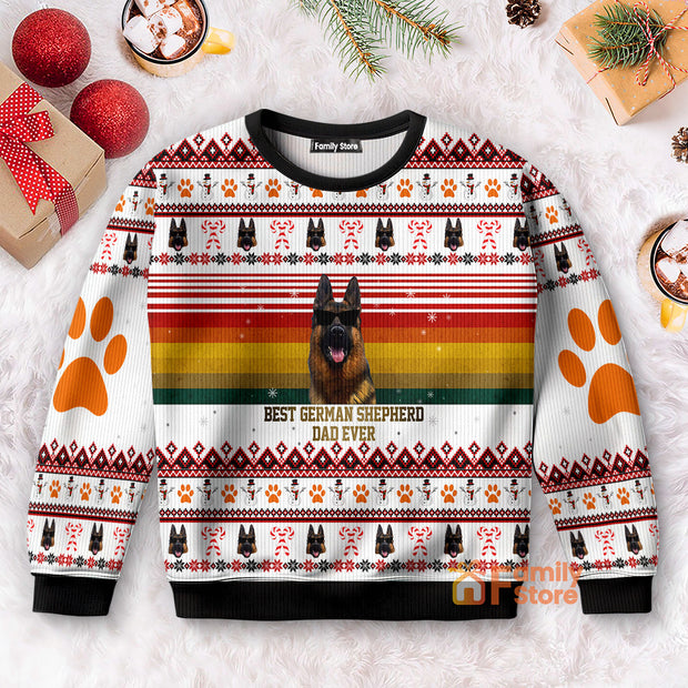Best German Shepherd Dog Dad Ugly Christmas Sweater PN112465