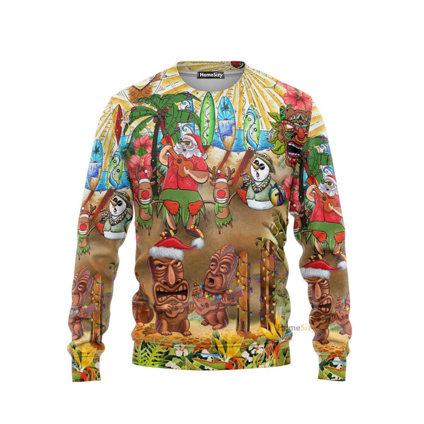 Christmas Mele Kalikimaka From Hawaiian - 3D Sweatshirt Ugly Sweater QT309520