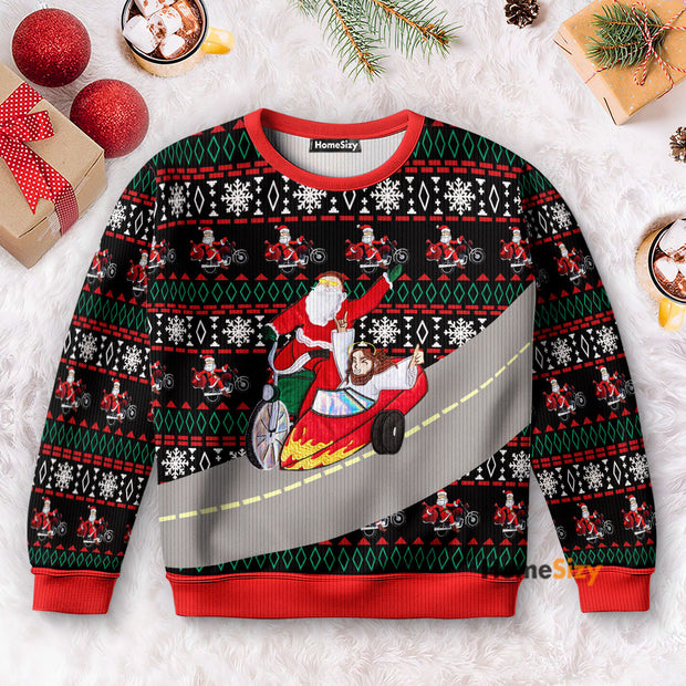 Santa And Jesus - Christmas Gift For Adults - 3D Ugly Christmas Sweater QT309600