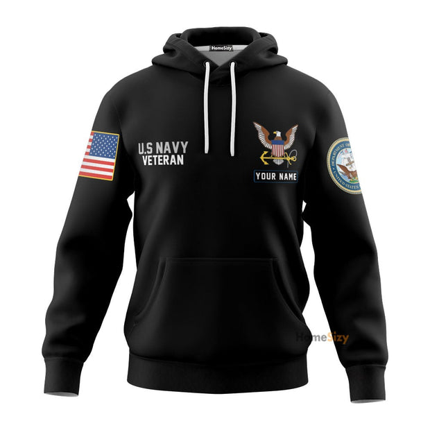 Custom Name US Navy Veteran V1 - Personalized 3D Hoodie QT301230