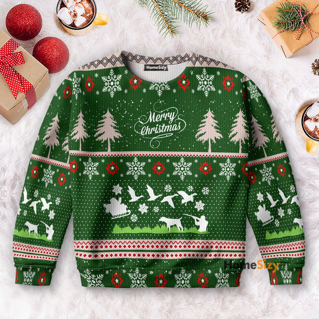Hunting Duck Merry Christmas - Christmas Gift For Hunters - Sweatshirt QT309632