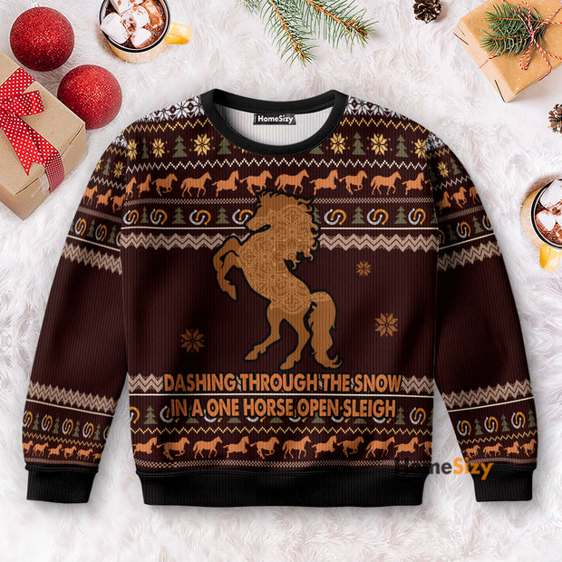 Horse Through Snow - Christmas Gift For Adults - 3D Ugly Christmas Sweater PN112775