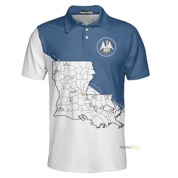 Louisiana State And Map - Polo QT309718