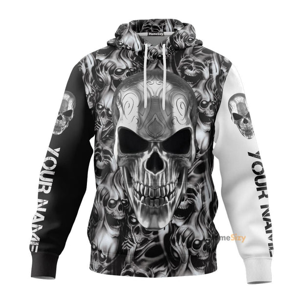 Custom Name Metal Angry Skull - Personalized 3D Hoodie QT309846