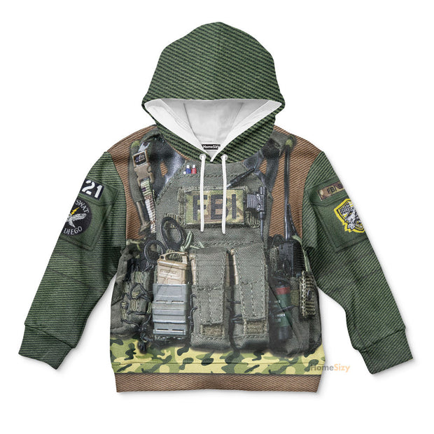 3D Kid FBI Uniform Custom Cosplay Tshirt Hoodie Apparel QT210474Hn