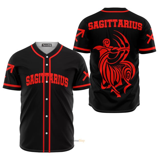 Sagittarius Zodiac Black And Red Z04 - Baseball Jersey