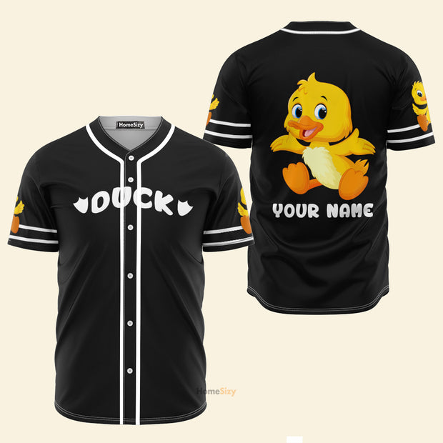 Custom Name Love Cute Duck - Personalized Baseball Jersey