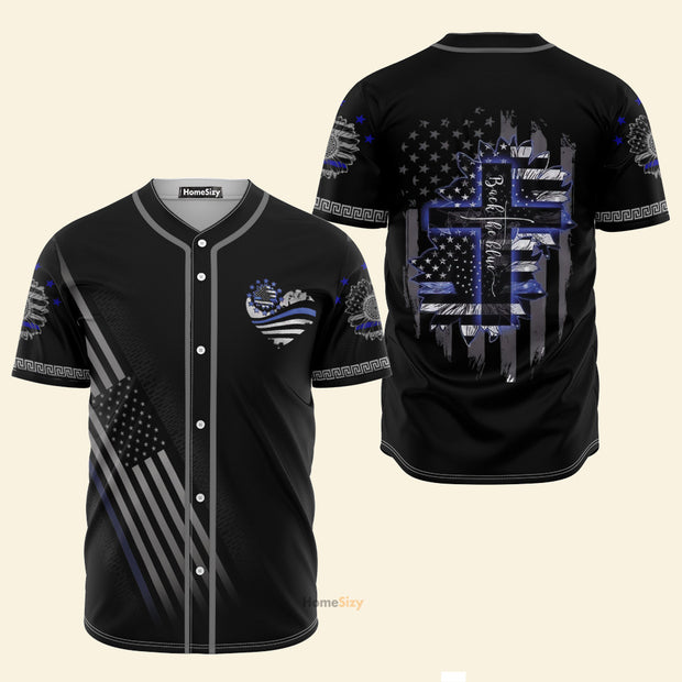 Back The Blue Police - Baseball Jersey