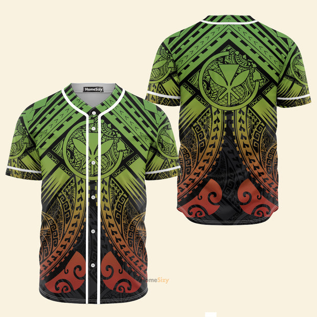 Hawaiian Polynesian Reggae Kanaka Maoli Map - Baseball Jersey