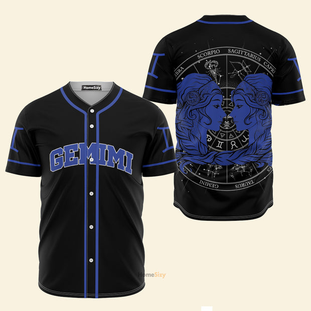 Stunning Gemini Zodiac Star Chart Z02 - Baseball Jersey