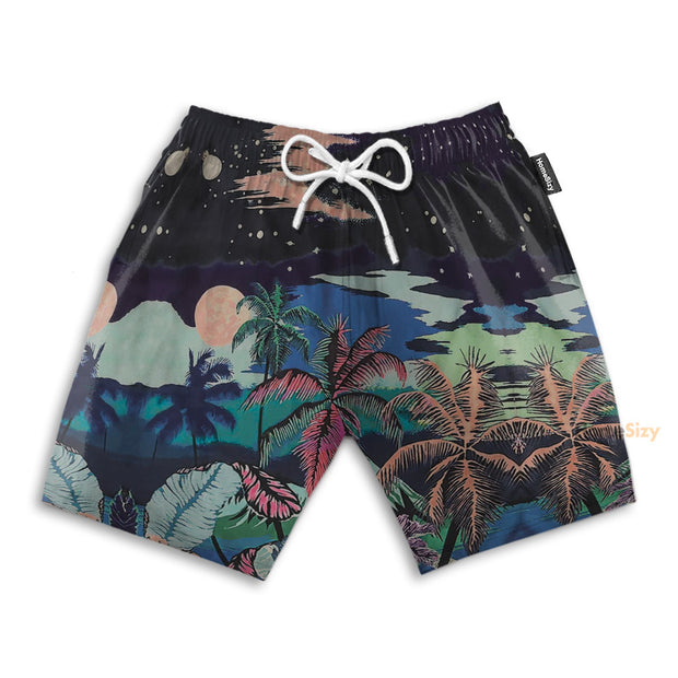 Palm Tree Midnight Beach - Beach Shorts